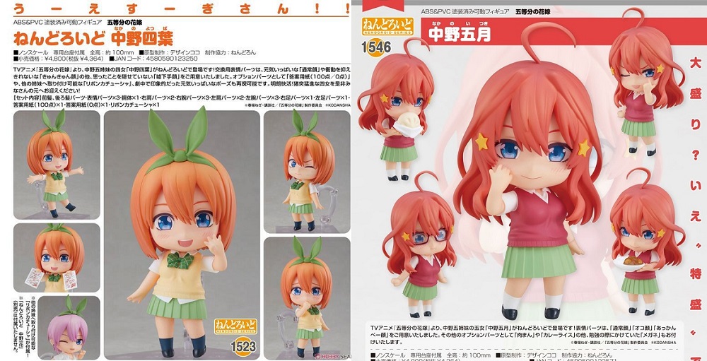 Nendoroid Yotsuba e Itsuki Nakano